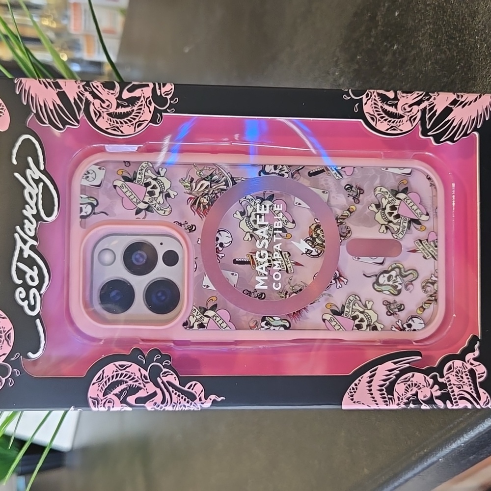 Ed Hardy Floral Pink iPhone 16 Pro Case New